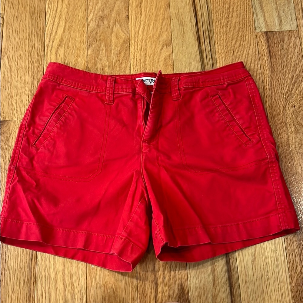 St. John's Bay Red Bermuda Shorts Classic Cotton Blend
